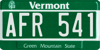 VT license plate AFR541