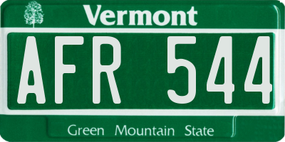 VT license plate AFR544