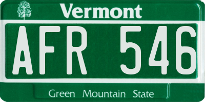 VT license plate AFR546