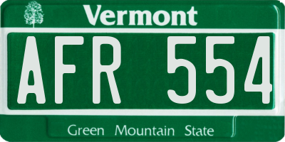 VT license plate AFR554