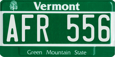 VT license plate AFR556