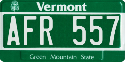 VT license plate AFR557
