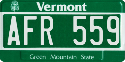 VT license plate AFR559