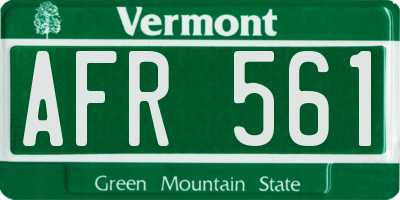 VT license plate AFR561