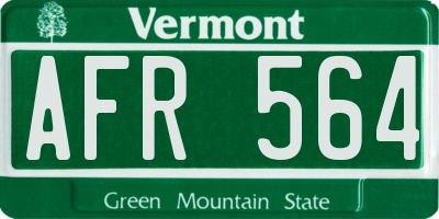 VT license plate AFR564
