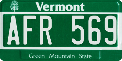VT license plate AFR569