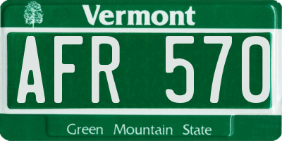 VT license plate AFR570