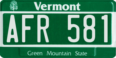 VT license plate AFR581