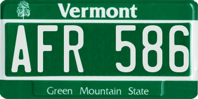 VT license plate AFR586