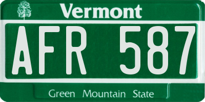 VT license plate AFR587