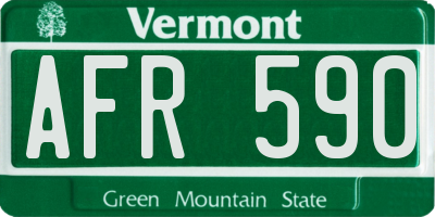 VT license plate AFR590