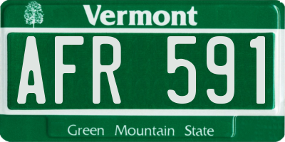 VT license plate AFR591