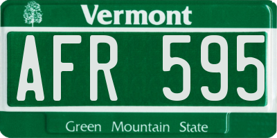 VT license plate AFR595