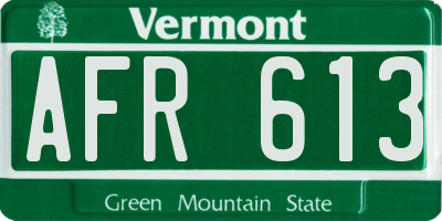 VT license plate AFR613