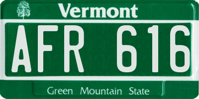 VT license plate AFR616