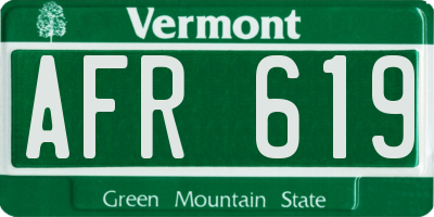 VT license plate AFR619