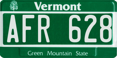 VT license plate AFR628