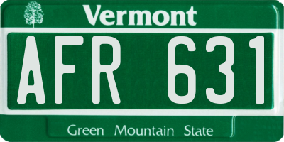VT license plate AFR631