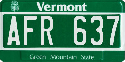 VT license plate AFR637