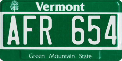 VT license plate AFR654
