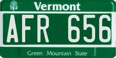 VT license plate AFR656