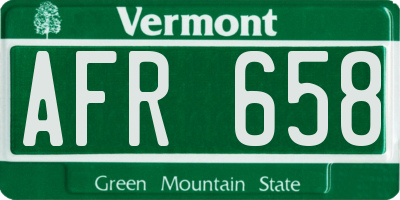 VT license plate AFR658