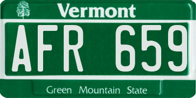 VT license plate AFR659