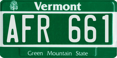 VT license plate AFR661