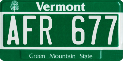 VT license plate AFR677