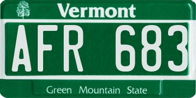 VT license plate AFR683
