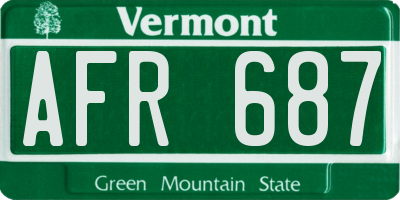 VT license plate AFR687