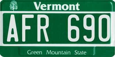 VT license plate AFR690