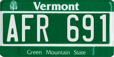 VT license plate AFR691