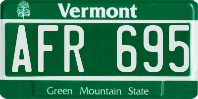 VT license plate AFR695