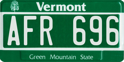 VT license plate AFR696