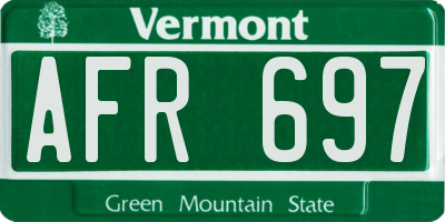 VT license plate AFR697