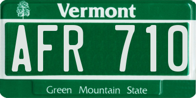 VT license plate AFR710