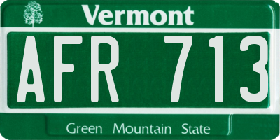 VT license plate AFR713