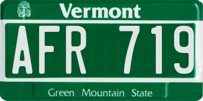 VT license plate AFR719