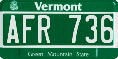 VT license plate AFR736