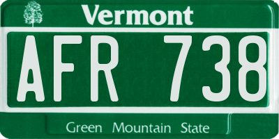 VT license plate AFR738