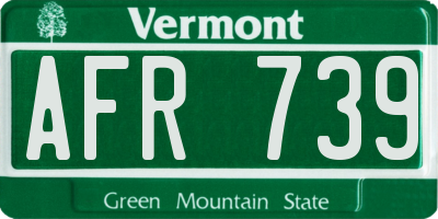 VT license plate AFR739