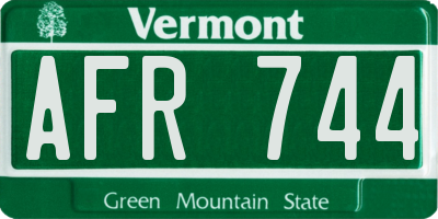 VT license plate AFR744