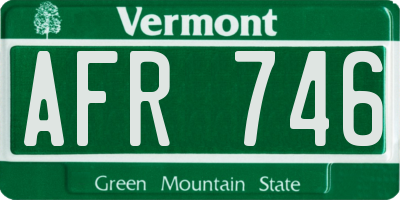 VT license plate AFR746
