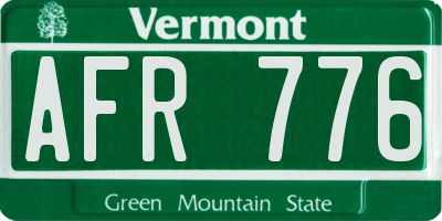 VT license plate AFR776