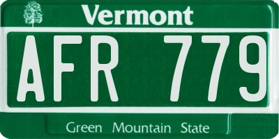 VT license plate AFR779