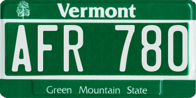 VT license plate AFR780