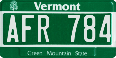 VT license plate AFR784