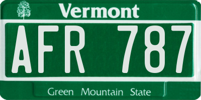 VT license plate AFR787