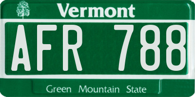 VT license plate AFR788